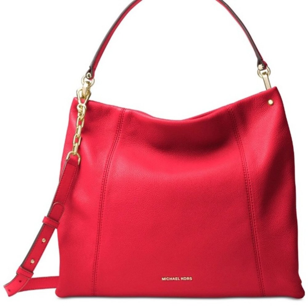 Michael Kors Red Leather Hobo Bag